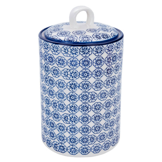 Nicola Spring Stoneware Tea and Coffee Canister - Blue Flower