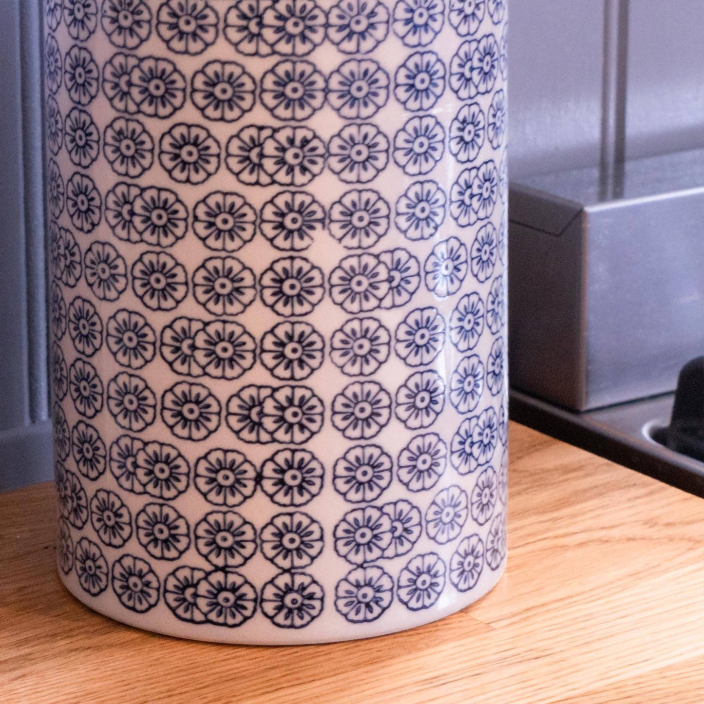 Nicola Spring Stoneware Tea and Coffee Canister - Blue Flower