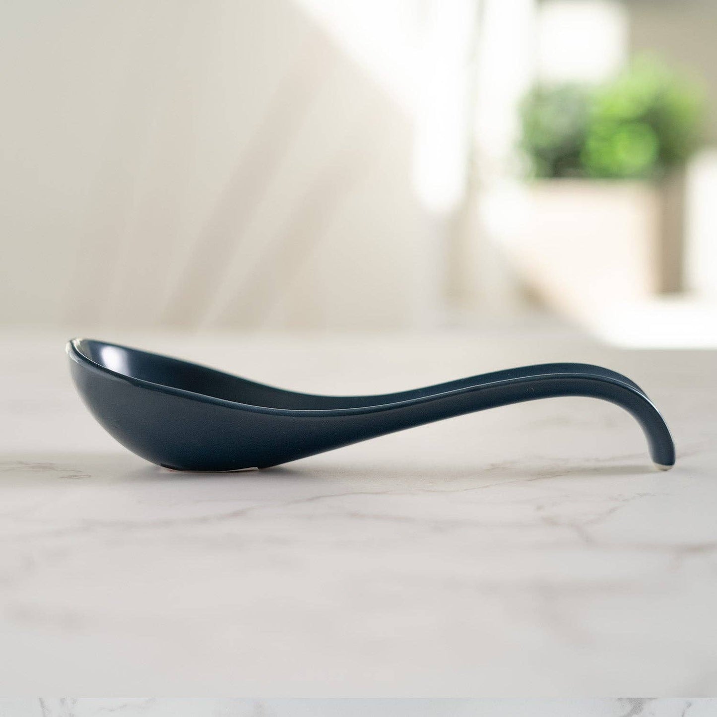 Porcelain Soup Spoon  - Navy