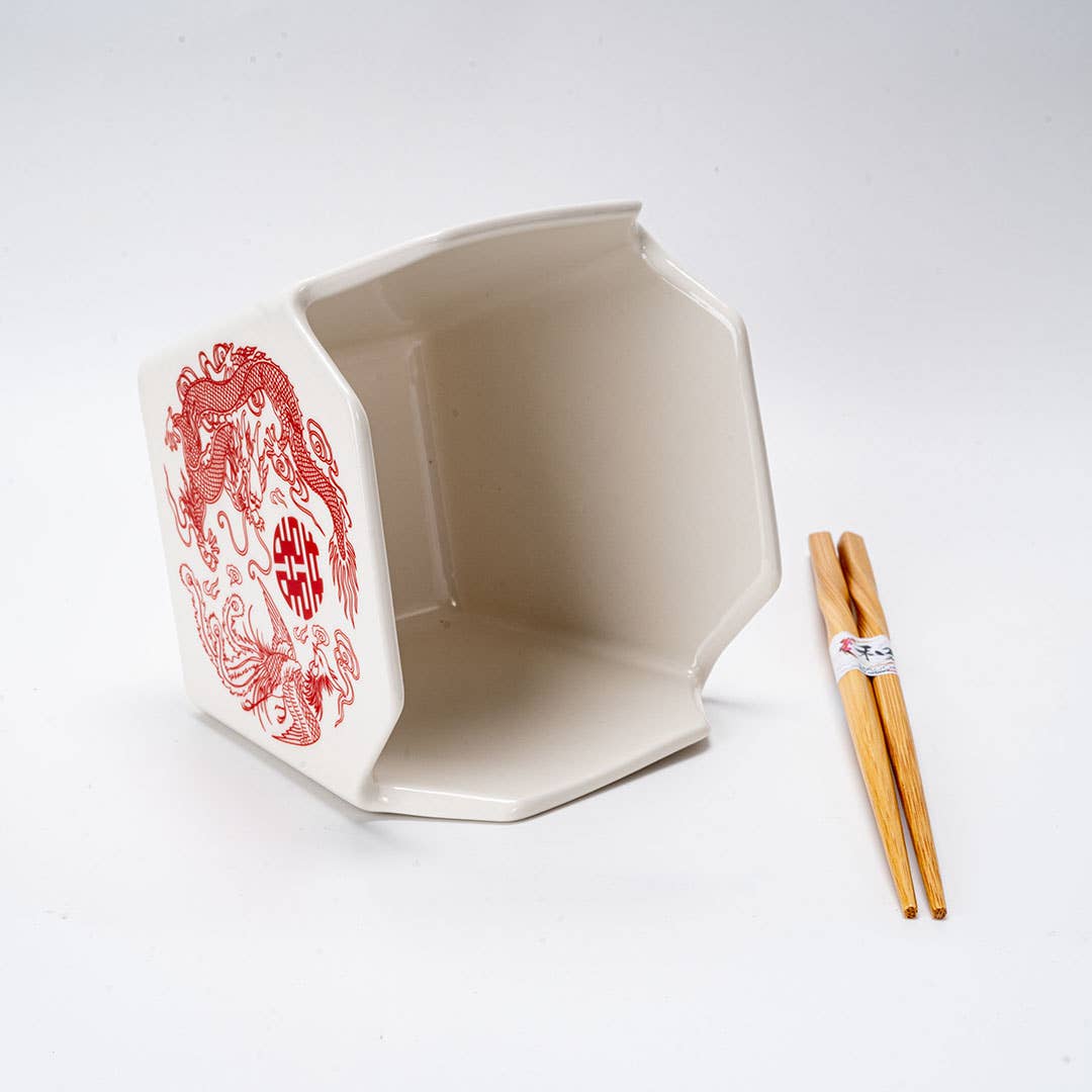 Phoenix Takeout Box Serving Bowl With Chopsticks 16oz