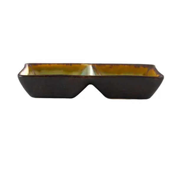 Midori Kanyu 4oz 5.25"L Divided Rectangle Sauce Dish