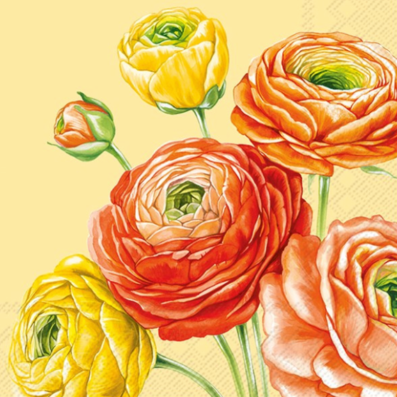 Lunch Napkin - Ranunculus