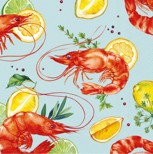 Lunch Napkin - Blue Shrimp