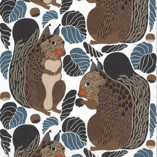 Marimekko Cocktail Napkin -  Squirrel