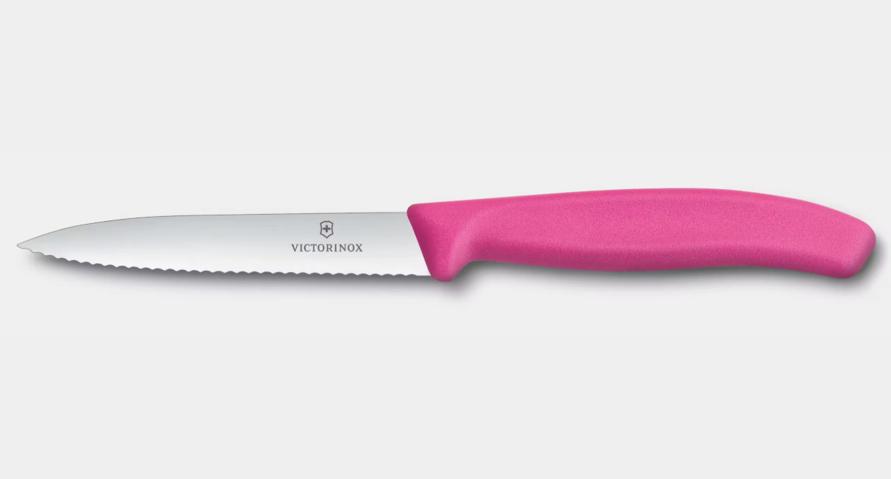 VICTORINOX Paring Knife - 4” - Serrated Blade, Pointed Tip