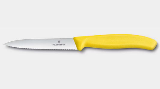 VICTORINOX Paring Knife - 4” - Serrated Blade, Pointed Tip