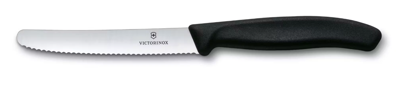 VICTORINOX Utility Knife - 4.5” - Serrated Blade, Rounded Tip